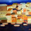 Bild 117: Dorf am Meer 100x100 (Öl)
