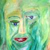Cuadro 103: Grüner Kopf 60x80 Bild (óleo)